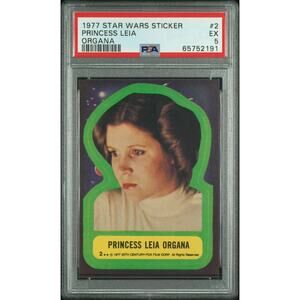 Star Wars 1977 Princess Leia Organa Sticker Card #2 PSA 5 CERT#65752191